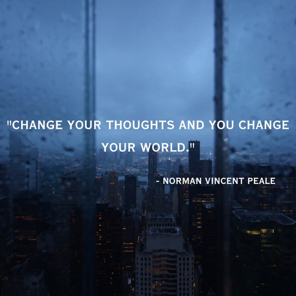 an image with a quote written on it by Norman Vincent Peale